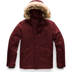 Girl's The North Face Greenland Waterproof 550 Fill Power Down Jacket With Faux Fur Trim, Size XL (18) - Red