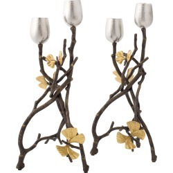 Michael Aram Butterfly Ginkgo Set Of 2 Candleholders