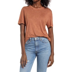 Women's Treasure & Bond Mineral Wash Tee, Size X-Small - Brown