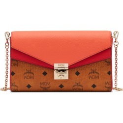 Mcm Millie Visetos Colorblock Calfskin Leather & Coated Canvas Wallet On A Chain - Pink