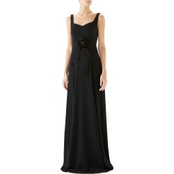 Women's Gucci Bow Embellished A-Line Gown, Size Large - Black