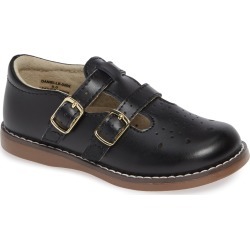 Girl's Footmates Danielle Double Strap Shoe, Size 1 M/W - Black
