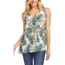 Women's Karen Kane Tropical Print Pleat Front Crepe Tank Top
