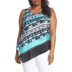 Plus Size Women's Nic+Zoe From Top Silk Blend Tank, Size 3X - Blue