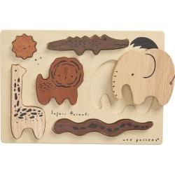 Wee Gallery Safari Animals 6-Piece Wooden Puzzle in Brown at Nordstrom found on Bargain Bro Philippines from Nordstrom Canada for $30.57