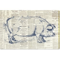 Oliver Gal Pig Farmhouse Canvas Wall Art
