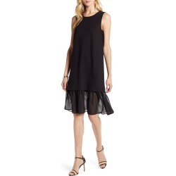 Women's Halogen Sleeveless Ponte Chiffon Hem Dress