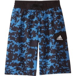 Adidas Boys' Camo Grid 19" Volley Swimsuit Big Kid - Turquoise Medium Polyester - Swimoutlet.com