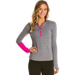 Asics Women's Thermopolis 1/2 Zip Pullover - Dark Grey Heather/Dark Large - Swimoutlet.com