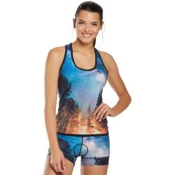 Shebeest Women's Indie Tank - Summer Nights Mulit Large Polyester/Spandex - Swimoutlet.com