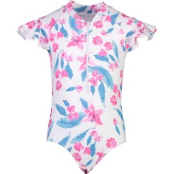 Snapper Rock Girls' Fuchsia Lily Flutter Sleeve One Piece Swimsuit Toddler//Big Kid - 6 - Swimoutlet.com