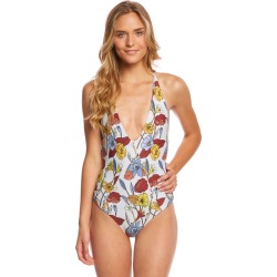 Stone Fox Swim Wild Flowers Palma One Piece Swimsuit - Large - Swimoutlet.com