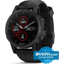 Garmin Fenix 5S Plus Sapphire Mutli-Sport Gps Watch - Black - Swimoutlet.com