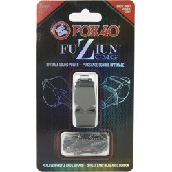 Fox 40 Fuziun Cmg Lifeguard Whistle W/ Lanyard - Black Plastic - Swimoutlet.com