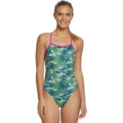 Speedo Turnz Women's Camo Crush One Back Piece Swimsuit - Army 40 Polyester/Pbt - Swimoutlet.com