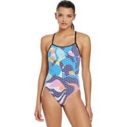 Arena Women's Paint Accelerate Back One Piece Swimsuit - Pink/Multi 22 Polyester - Swimoutlet.com