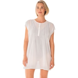 Penbrooke Take Cover Poly Georgette Adjustable Shoulder Up Dress - White Medium Polyester - Swimoutlet.com