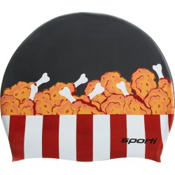 Sporti Fried Chicken Silicone Swim Cap - Swimoutlet.com
