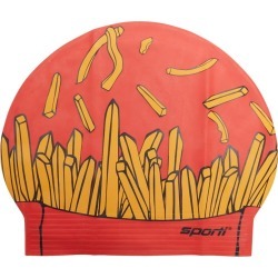 Sporti French Fries Latex Swim Cap - Red - Swimoutlet.com