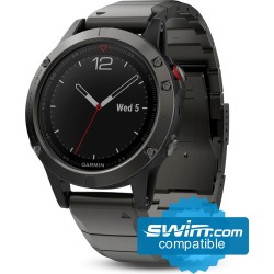 Garmin Fenix 5 Sapphire Multi-Sport Gps Watch - Slate Gray With Metal Band - Swimoutlet.com