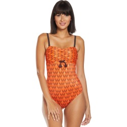 Amoena Mastectomy Buenos Aires One Piece Swimsuit B/C Cup - Sunset Orange/Gold 16B Polyamide/Lycra - Swimoutlet.com