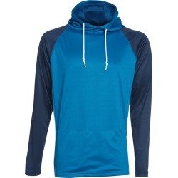 Level Six Men's Vapour Silk Weight Long Sleeve Hooded Rashguard Shirt - Sapphire Blue/Navy Medium Polyester - Swimoutlet.com