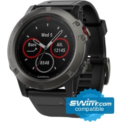 Garmin Fenix 5X Sapphire Multi-Sport Gps Watch - Slate Gray With Black Band - Swimoutlet.com