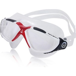 Aqua Sphere Vista Mask - Clear/Trans Dark Gray Red Synthetic/Rubber - Swimoutlet.com