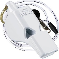 Fox 40 Mini Lifeguard Whistle W/ Lanyard - White - Swimoutlet.com
