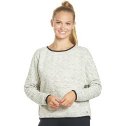 Mpg Women's Zine Crop Cover Up Top - Heather Marble Stripe Xl Cotton/Polyester - Swimoutlet.com