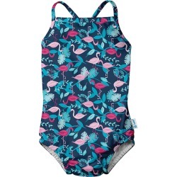 I Play. By Green Sprouts Girls' Flamingos One Piece Swimsuit W/Built-In Swim Diaper Baby - Navy 24 Months - Swimoutlet.com