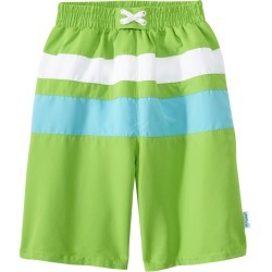 I Play. By Green Sprouts Boys' Classic Colorblock Trunks W/Built-In Swim Diaper Baby - Lime/Aqua 6 Months - Swimoutlet.com