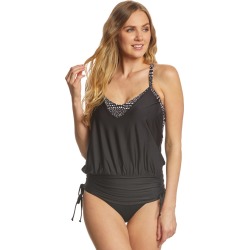 Next Dark Star Extended Tankini Top B/C Cup - Black 32B/C Nylon/Spandex/Polyester - Swimoutlet.com