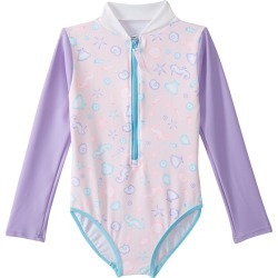 Platypus Australia Girls Long Sleeve One Piece Swimsuit Baby - Sherbet Shore 2 - Swimoutlet.com