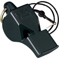 Fox 40 Classic Official Whistle With Breakaway Lanyard - Black - Swimoutlet.com