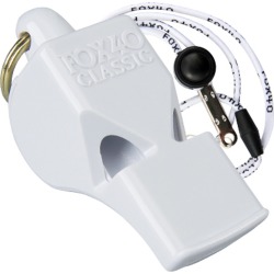 Fox 40 Classic Official Whistle With Breakaway Lanyard - White - Swimoutlet.com