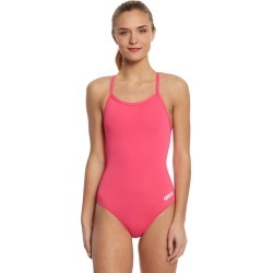 Arena Women's Master Maxlife Sporty Thin Strap Racer Back One Piece Swimsuit - Fresia Rose 30 Polyester/Pbt - Swimoutlet.com
