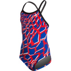 Adidas Youth Primal Vortex Back One Piece Swimsuit - Red White & Blue 22 Red Polyester - Swimoutlet.com
