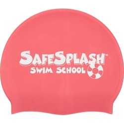 Sporti Safesplash Swim School Solid Silicone Cap - Bubblegum Pink Adult - Swimoutlet.com