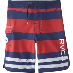 Rvca Boys' Eastern Trunk Big Kid - Red/White/Blue 23 Elastane/Polyester - Swimoutlet.com