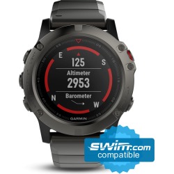 Garmin Fenix 5X Sapphire Multi-Sport Gps Watch - Slate Gray With Metal Bandus With Band Us - Swimoutlet.com