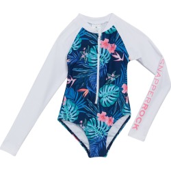 Snapper Rock Girls' Rain Forest Long Sleeve One Piece Swimsuit Toddler//Big Kid - 6 - Swimoutlet.com