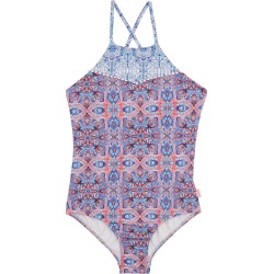 Seafolly Girls Girls' Boho Tile One Piece Swimsuit Big Kid - Rose 6 - Swimoutlet.com
