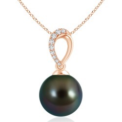 Tahitian Cultured Pearl & Diamond Bale Pendant