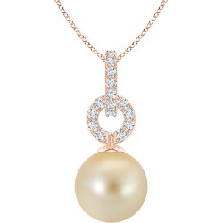 Golden South Sea Cultured Pearl Diamond Bale Pendant