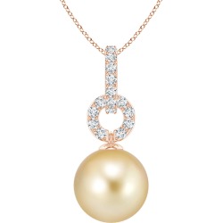 Golden South Sea Cultured Pearl Diamond Bale Pendant