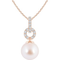 Akoya Cultured Pearl Diamond Bale Pendant