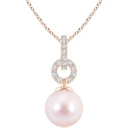 Akoya Cultured Pearl Diamond Bale Pendant
