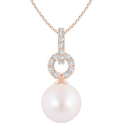 Akoya Cultured Pearl Diamond Bale Pendant