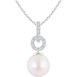 Akoya Cultured Pearl Diamond Bale Pendant